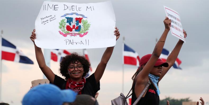 Manifestación en Santo Domingo (República Dominicana), el 19 de febrero del 2020.Ricardo Rojas / Reuters.