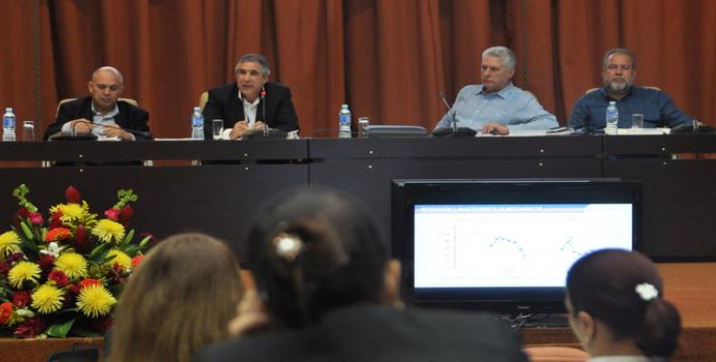 Miguel Díaz-Canel Bermúdez, asistió este sábado al balance anual de BioCubaFarma. Foto: @PresidenciaCuba.