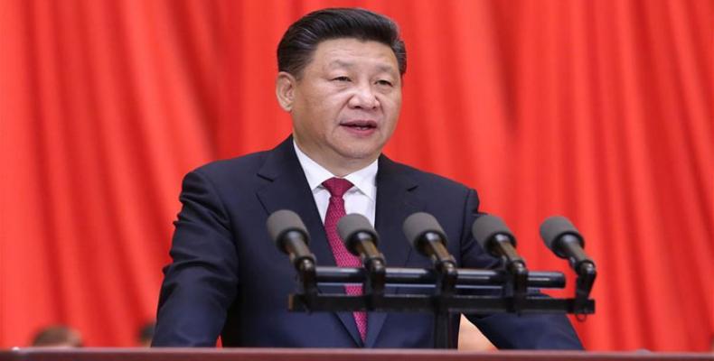 Xi Jinping inaugurando el Congreso del PC de China