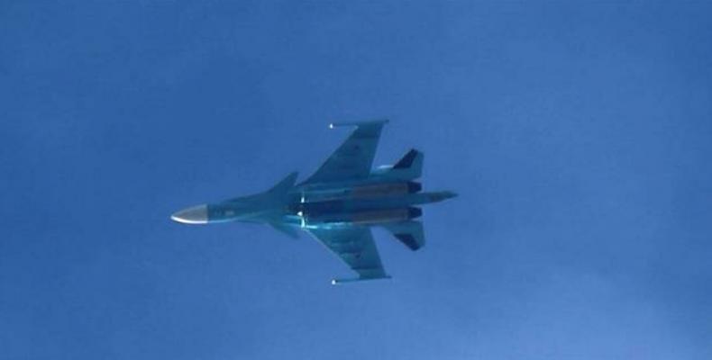 Russian air force Sukhoi Su-34 fighter jet flying over Damascus. (Photo: AFP)