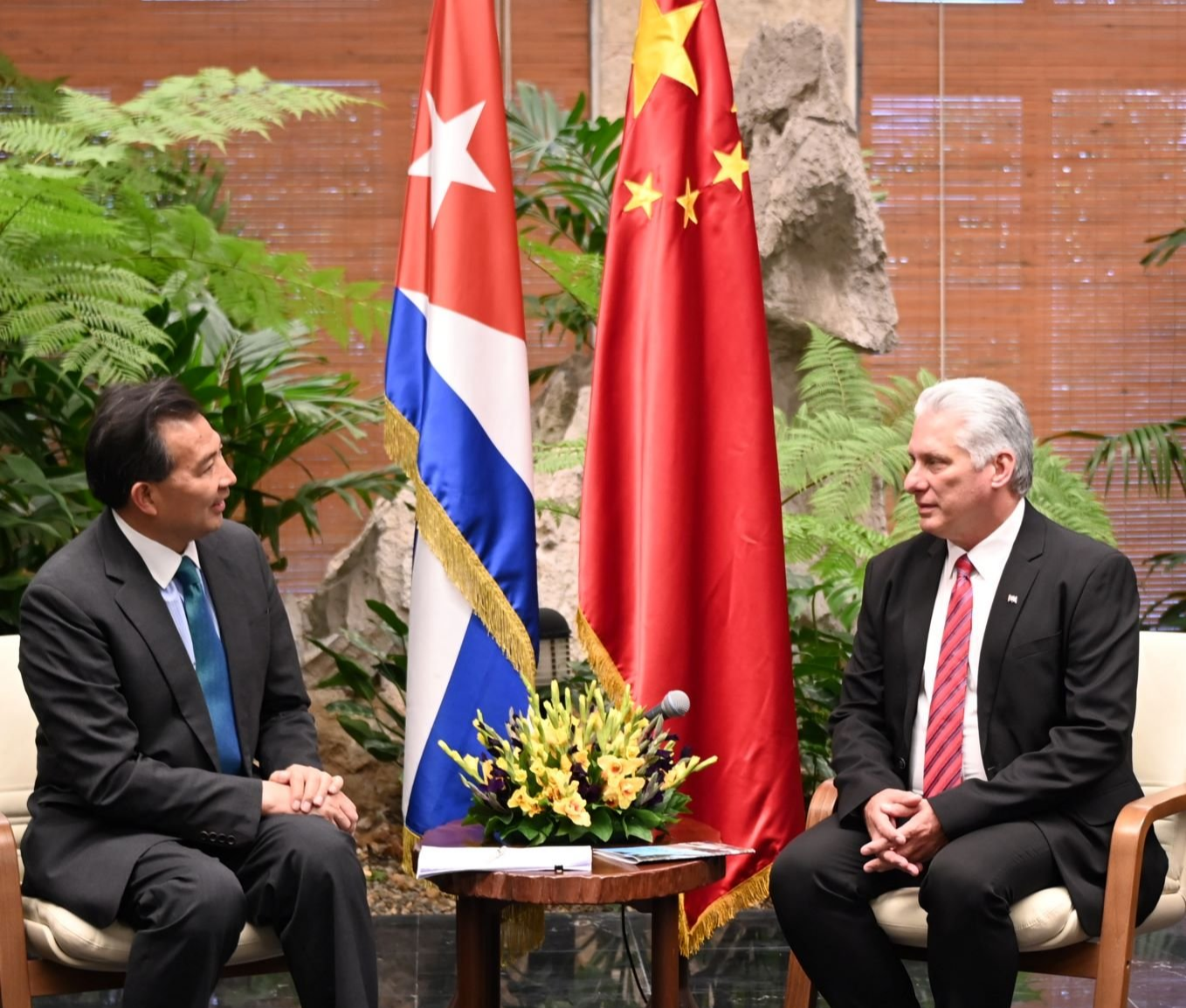 Díaz-Canel a reçu le président de l'Agence de Coopération de la Chine (+Fotos)