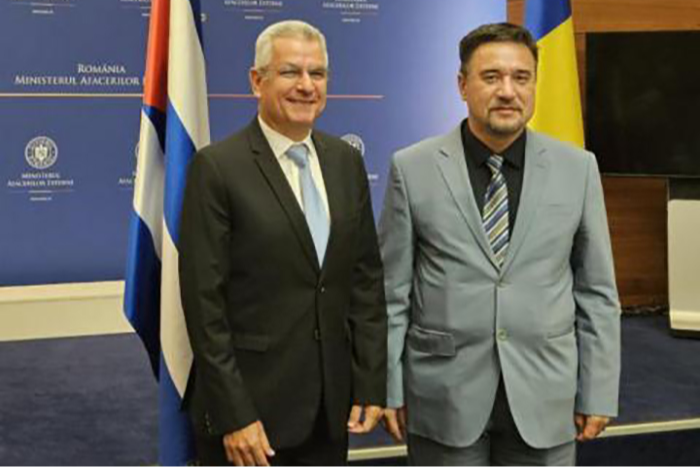  Elio Eduardo Rodriguez Perdomo, stellvertretender kubanischer Außenminister, und Traian Hristea, Staatssekretär für globale Angelegenheiten und diplomatische Strategien des rumänischen Außenministeriums | Bildquelle: ACN © Na | Bilder sind in der Regel urheberrechtlich geschützt