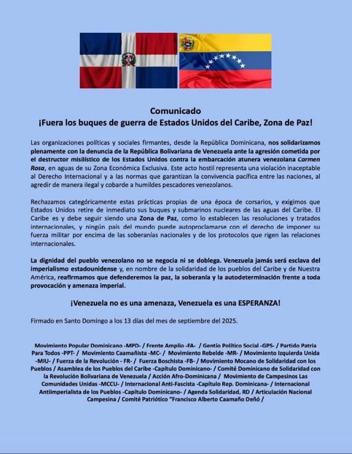 Comunicado en solidaridad con Venezuela