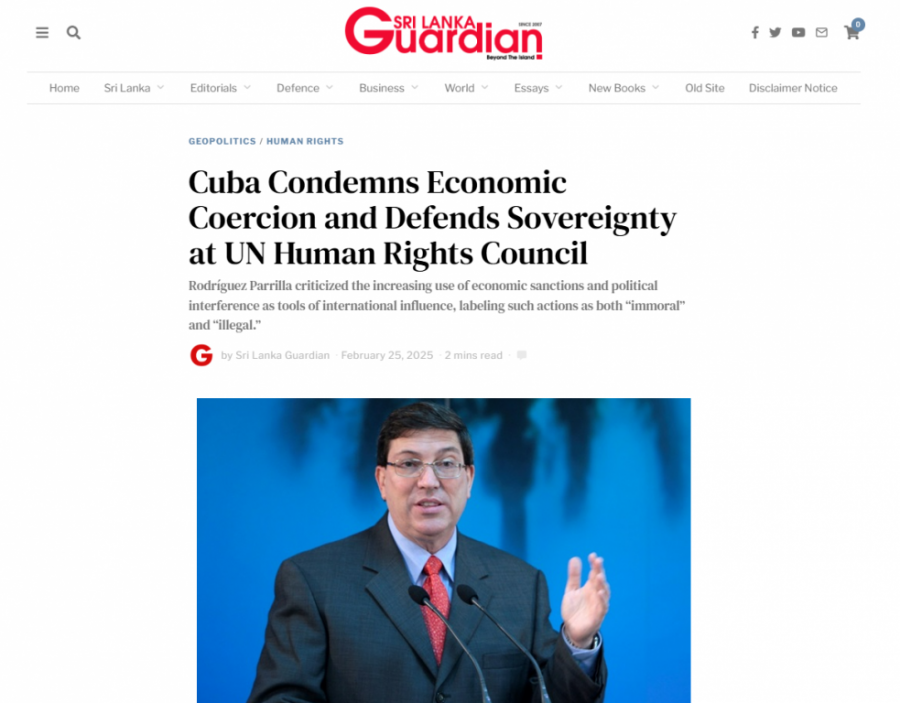 Sri Lankan newspapers republish Cuba’s complaint against the U.S.