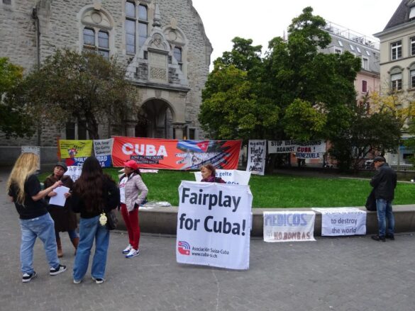 Solidaridad con Cuba en Basilea, Suiza.