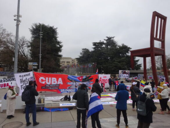 Solidaridad con Cuba en Basilea, Suiza.