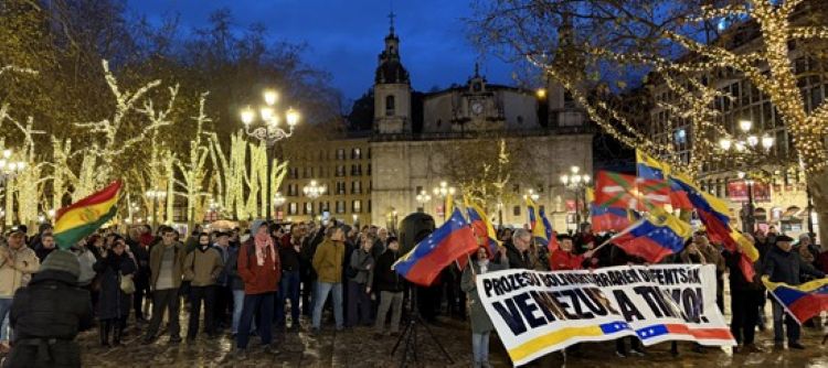 Solidaridad con Venezuela en Bilbao, España.