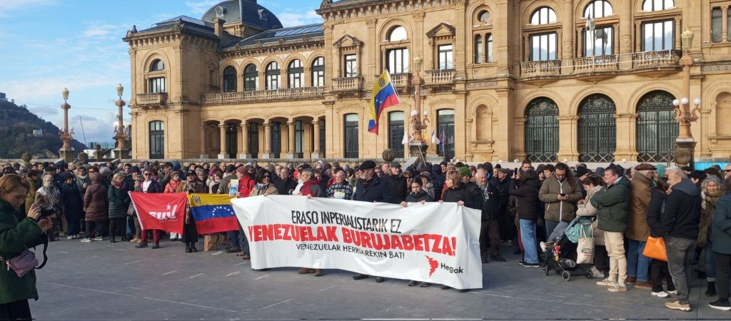 Solidaridad con Venezuela en Bilbao, España.