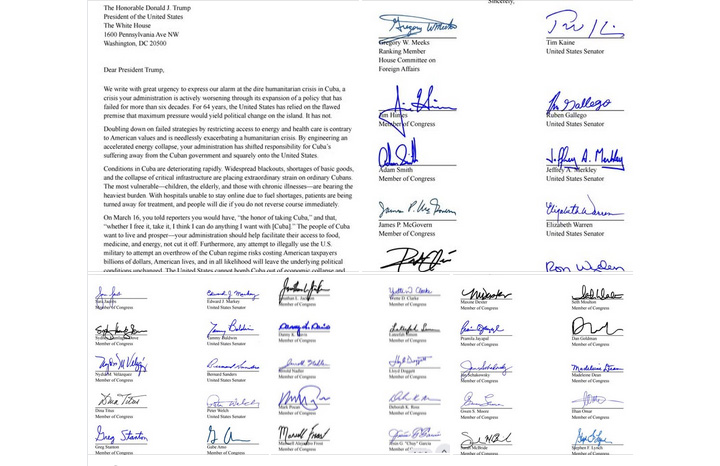 Solicitan 50 congresistas de EE.UU. fin del bloqueo contra Cuba