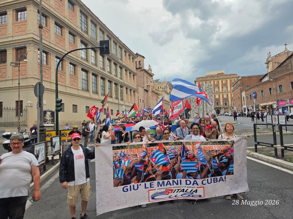 Solidaridad con Cuba en Italia.