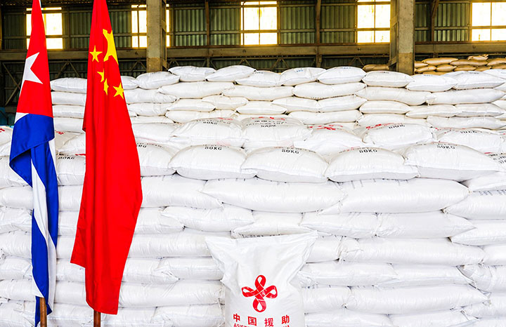 Cuban President Miguel Díaz-Canel expresses appreciation for rice donation from China