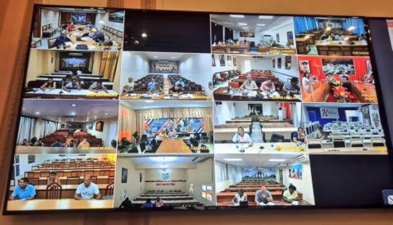 Videoconferencia de los presidentes municipales del Poder Popular.