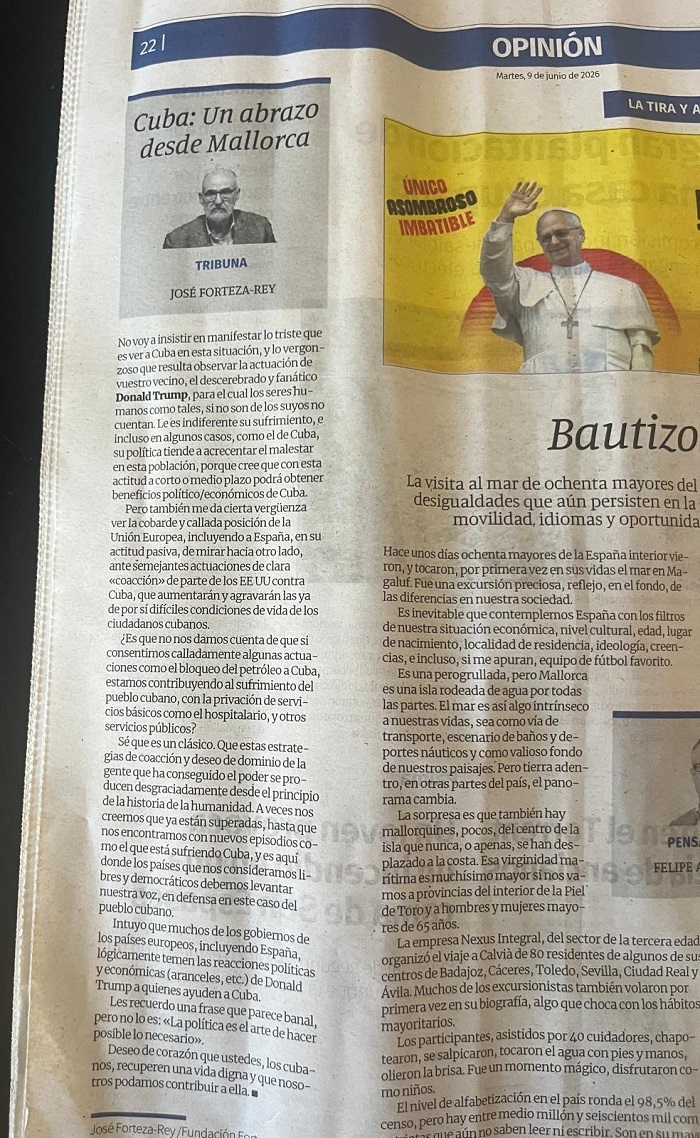 Desde Mallorca: un amigo de Cuba