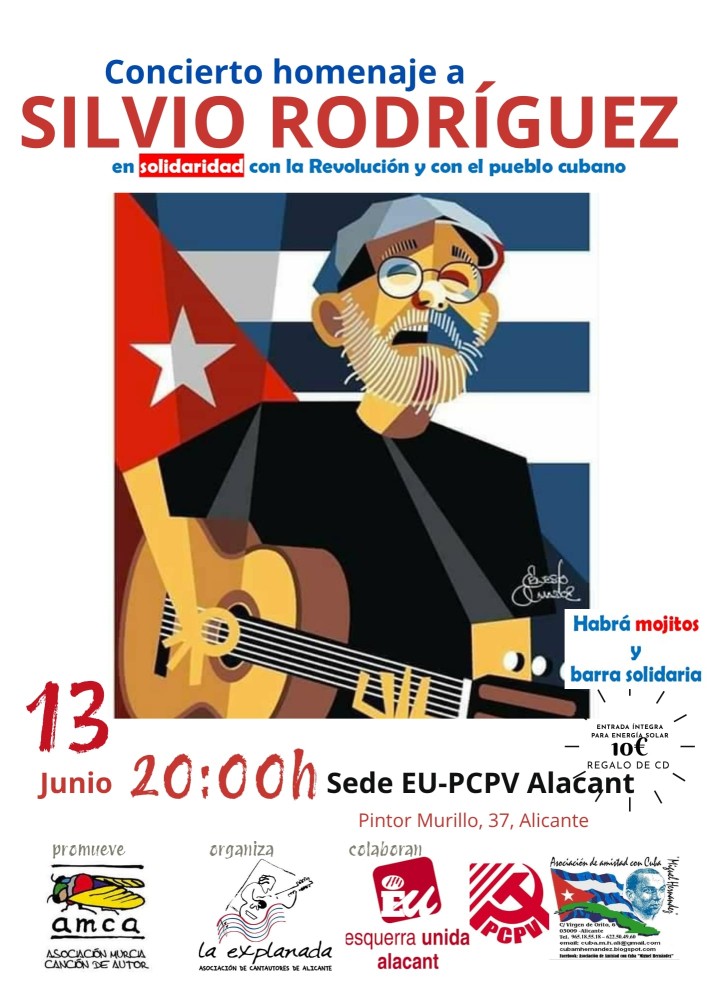 Concert in tribute to Silvio Rodríguez to raise funds for solar energy in Cuban medical centers: Alicante, June 13th