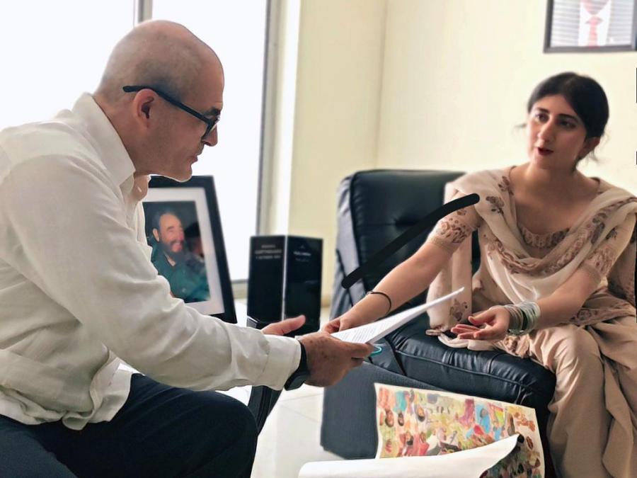 Federación de Estudiantes Progresistas de Pakistán, en la embajada de Cuba.