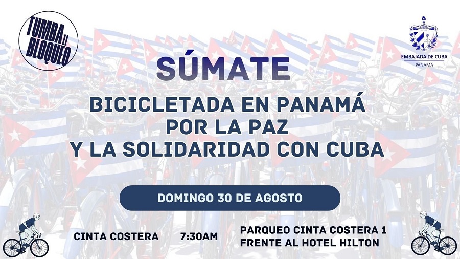 Bicicletada en Panamá contra bloqueo EE.UU. a Cuba